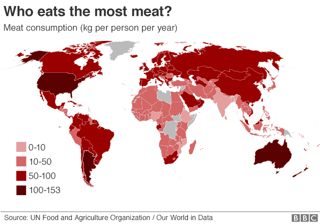 Κατανάλωση κρέατος ανά χώρα