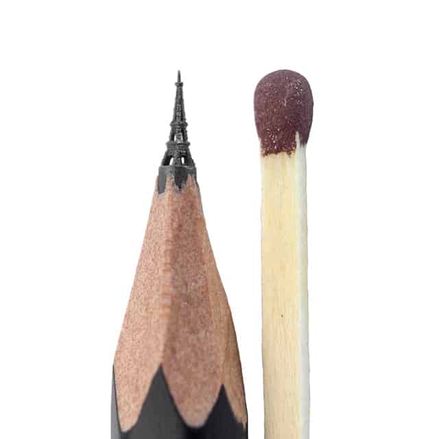 μικροσκοπικά γλυπτά σε μολύβι